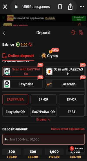 FD999 Game Deposit