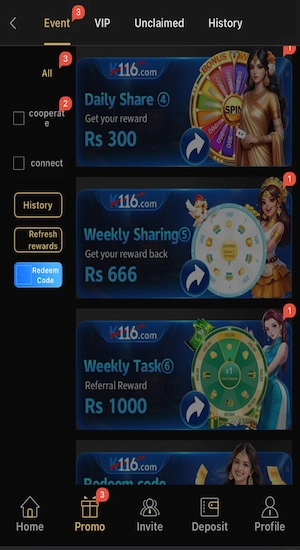 K116 Game Bonuses