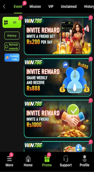 WIN786 Game Bonuses